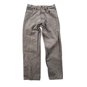 Vtg Y2K Two Star Dog Hemp Cotton Canvas Jeans Men 32x32 Gray Button Fly USA Made